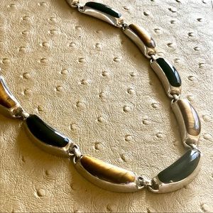 Artisan SS Onyx & Tiger’s Eye Necklace